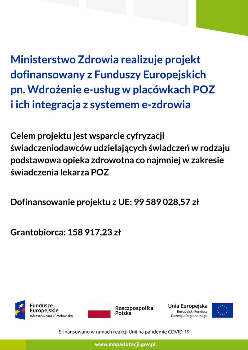 Plakat informacyjny e-usługi POZ
